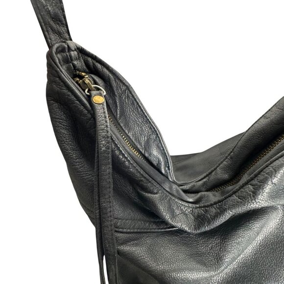 Black leather fringe crossbody handbag bag - Picture 6 of 10